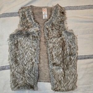 Wonder Nation Girls Faux Fur Vest Cozy Warm Layering Kids Size M 7 8 Tween